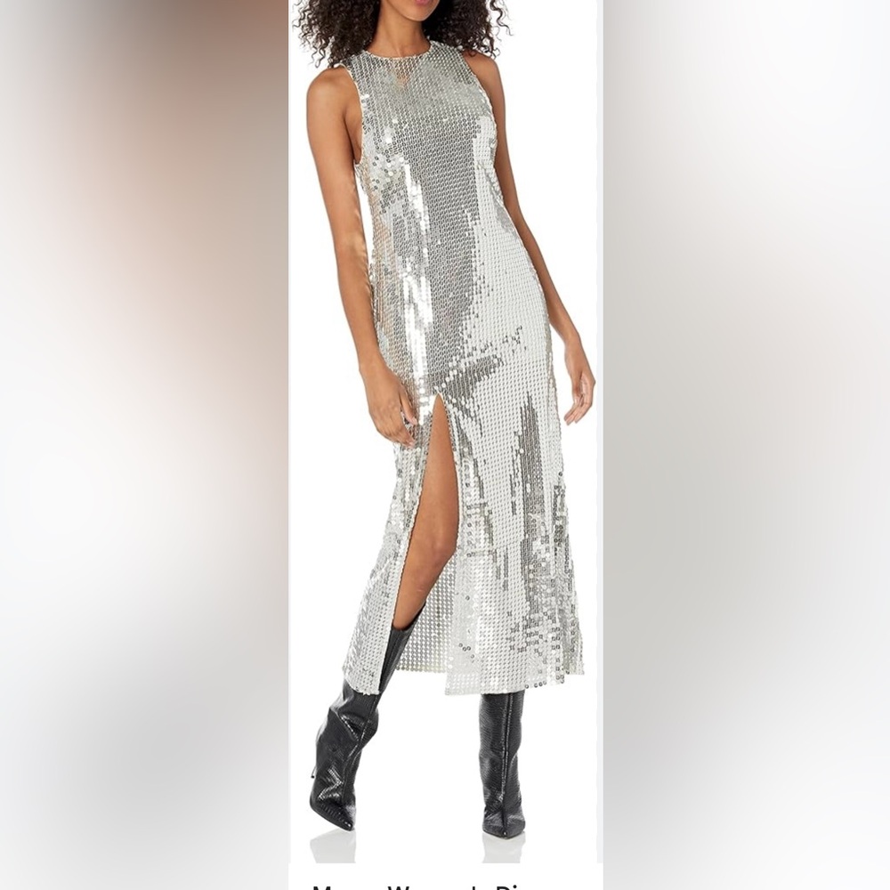 SHOW ME YOUR MUMU 
Disco Maxi Dress In Silver Disco